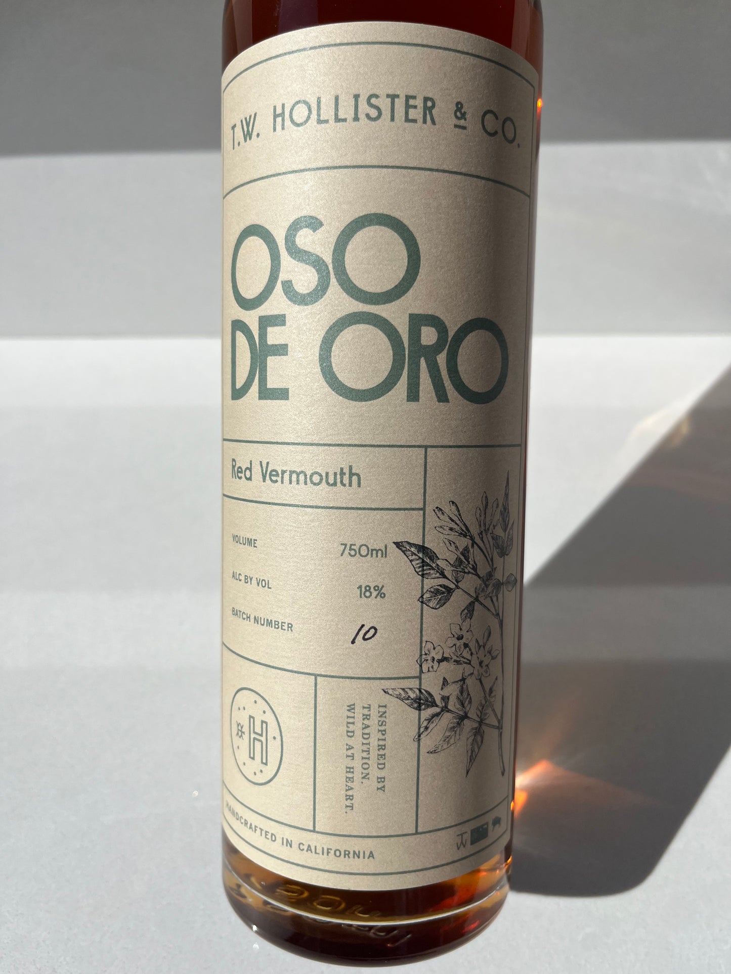 T.W. Hollister & Co. Oso de Oro Red Vermouth